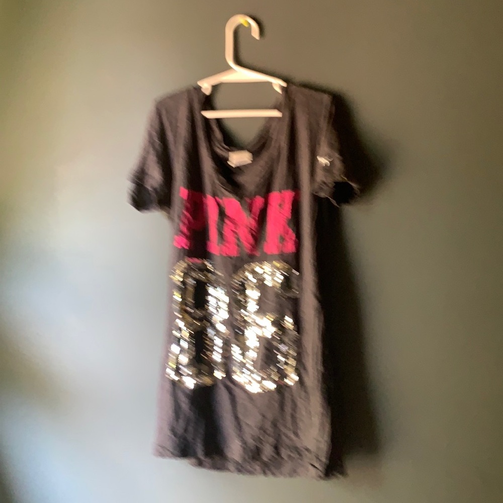Grey and pink size small virctoria secret women t
